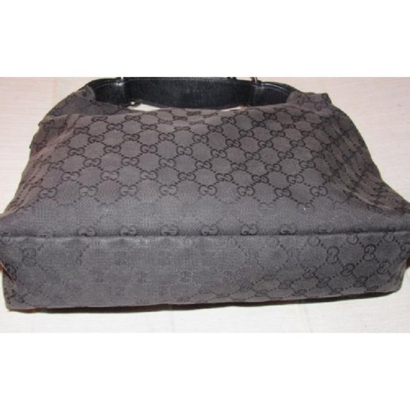 Gucci Vintage Black HOBO Large G Logo Canvas And Black Leather - Picture 8 of 12